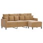 vidaXL 3-Sitzer-Sofa mit Hocker Braun 180 cm Samt vidaXL 3-Sitzer-Sofa mit Hocker Braun 180 cm Samt