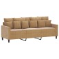 vidaXL 3-Sitzer-Sofa mit Hocker Braun 180 cm Samt vidaXL 3-Sitzer-Sofa mit Hocker Braun 180 cm Samt