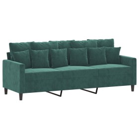 vidaXL 3-Sitzer-Sofa Dunkelgrün 180 cm Samt