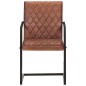 vidaXL Freischwinger 4 Stk. Braun Echtleder vidaXL Freischwinger 4 Stk. Braun Echtleder