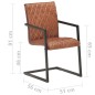 vidaXL Freischwinger 4 Stk. Braun Echtleder vidaXL Freischwinger 4 Stk. Braun Echtleder