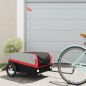 vidaXL Fahrradanhänger Schwarz und Rot 45 kg Eisen vidaXL Fahrradanhänger Schwarz und Rot 45 kg Eisen