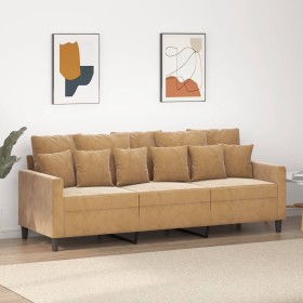 vidaXL 3-Sitzer-Sofa Braun 180 cm Samt