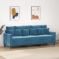 vidaXL 3-Sitzer-Sofa Blau 180 cm Samt vidaXL 3-Sitzer-Sofa Blau 180 cm Samt