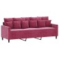 vidaXL 3-Sitzer-Sofa Weinrot 180 cm Samt vidaXL 3-Sitzer-Sofa Weinrot 180 cm Samt