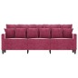 vidaXL 3-Sitzer-Sofa Weinrot 180 cm Samt vidaXL 3-Sitzer-Sofa Weinrot 180 cm Samt
