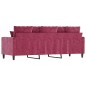 vidaXL 3-Sitzer-Sofa Weinrot 180 cm Samt vidaXL 3-Sitzer-Sofa Weinrot 180 cm Samt