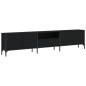 vidaXL TV-Schrank mit Schublade Schwarz 200x25x44 cm Holzwerkstoff vidaXL TV-Schrank mit Schublade Schwarz 200x25x44 cm Holzwerkstoff