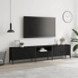 vidaXL TV-Schrank mit Schublade Schwarz 200x25x44 cm Holzwerkstoff vidaXL TV-Schrank mit Schublade Schwarz 200x25x44 cm Holzwerkstoff