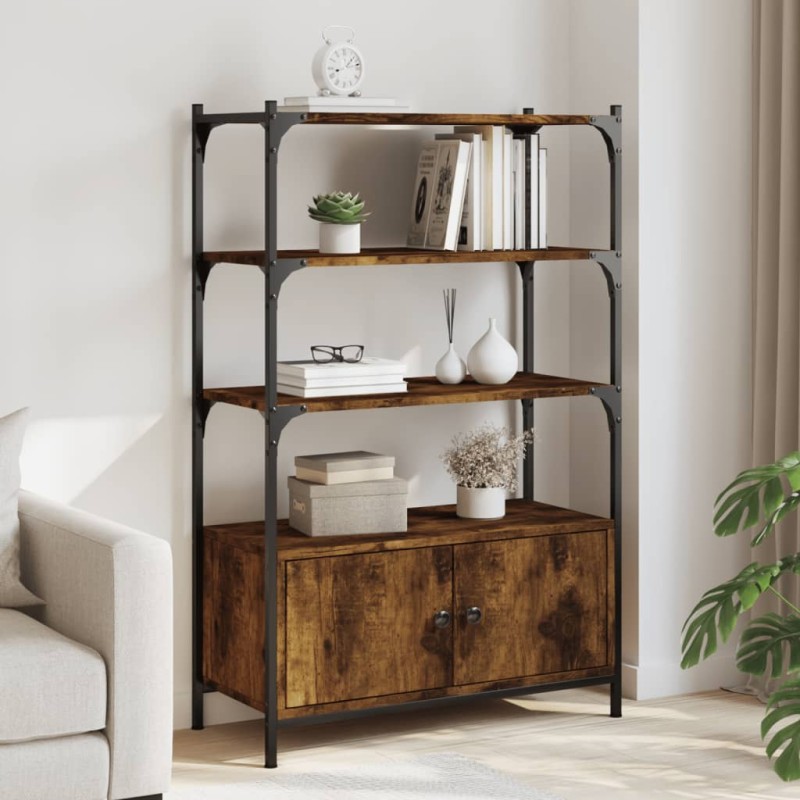 vidaXL Bücherregal 3 Fächer Räuchereiche 70x30x109,5 cm Holzwerkstoff vidaXL Bücherregal 3 Fächer Räuchereiche 70x30x109,5 cm Holzwerkstoff