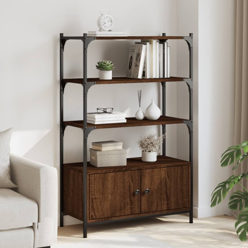 vidaXL Bücherregal 3 Fächer Braun Eiche 70x30x109,5 cm Holzwerkstoff vidaXL Bücherregal 3 Fächer Braun Eiche 70x30x109,5 cm Holzwerkstoff