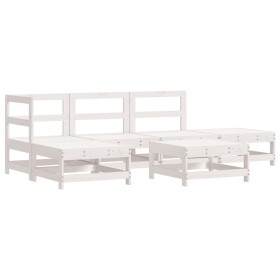 vidaXL 6-tlg. Garten-Lounge-Set Weiß Massivholz Kiefer