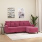 vidaXL 3-Sitzer-Sofa mit Hocker Weinrot 180 cm Samt vidaXL 3-Sitzer-Sofa mit Hocker Weinrot 180 cm Samt