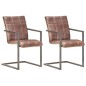 vidaXL Freischwinger 2 Stk. Braun Echtleder vidaXL Freischwinger 2 Stk. Braun Echtleder