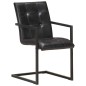 vidaXL Freischwinger 4 Stk. Schwarz Echtleder vidaXL Freischwinger 4 Stk. Schwarz Echtleder