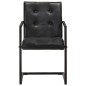 vidaXL Freischwinger 4 Stk. Schwarz Echtleder vidaXL Freischwinger 4 Stk. Schwarz Echtleder
