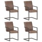 vidaXL Freischwinger 4 Stk. Braun Echtleder vidaXL Freischwinger 4 Stk. Braun Echtleder