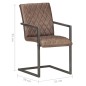 vidaXL Freischwinger 4 Stk. Braun Echtleder vidaXL Freischwinger 4 Stk. Braun Echtleder