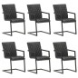 vidaXL Freischwinger 6 Stk. Schwarz Echtleder vidaXL Freischwinger 6 Stk. Schwarz Echtleder