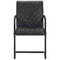 vidaXL Freischwinger 6 Stk. Schwarz Echtleder vidaXL Freischwinger 6 Stk. Schwarz Echtleder