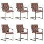 vidaXL Freischwinger 6 Stk. Braun Echtleder vidaXL Freischwinger 6 Stk. Braun Echtleder