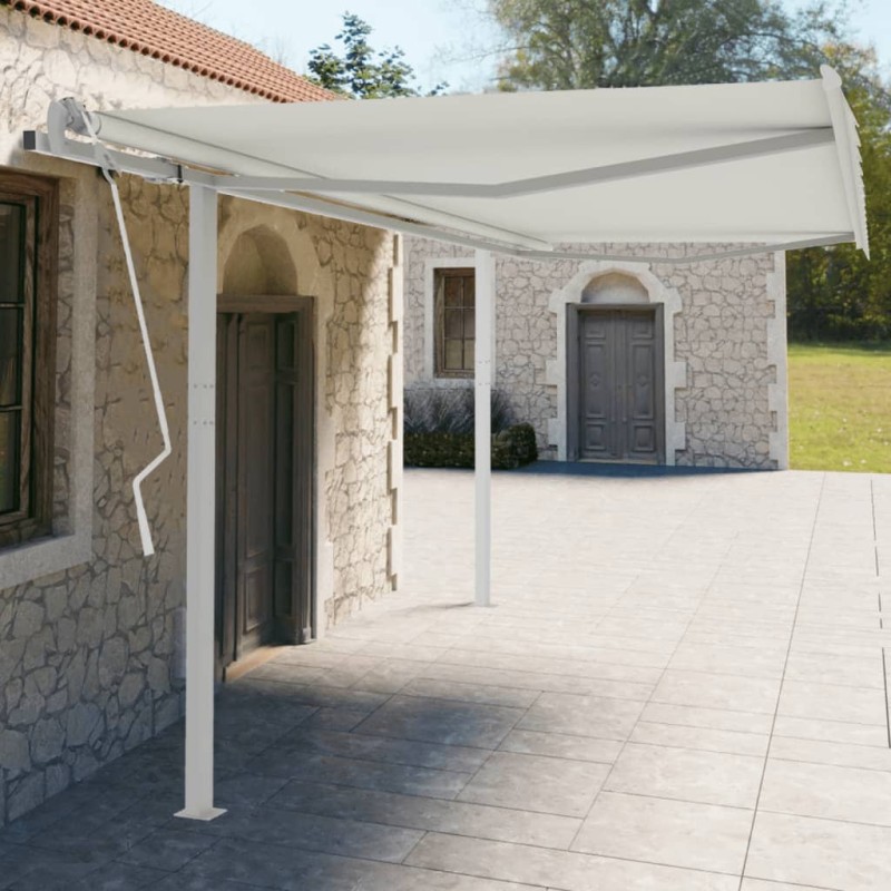 vidaXL Stützen für Markisen Weiß 450x245 cm Eisen vidaXL Stützen für Markisen Weiß 450x245 cm Eisen