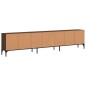 vidaXL TV-Schrank mit Schublade Braun Eiche 200x25x44 cm Holzwerkstoff vidaXL TV-Schrank mit Schublade Braun Eiche 200x25x44 cm Holzwerkstoff