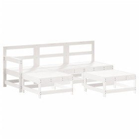 vidaXL 5-tlg. Garten-Lounge-Set Weiß Massivholz Kiefer