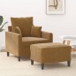 vidaXL Sessel mit Hocker Braun 60 cm Samt vidaXL Sessel mit Hocker Braun 60 cm Samt