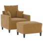 vidaXL Sessel mit Hocker Braun 60 cm Samt vidaXL Sessel mit Hocker Braun 60 cm Samt