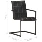 vidaXL Freischwinger 2 Stk. Schwarz Echtleder vidaXL Freischwinger 2 Stk. Schwarz Echtleder
