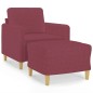 vidaXL Sessel mit Hocker Weinrot 60 cm Stoff vidaXL Sessel mit Hocker Weinrot 60 cm Stoff
