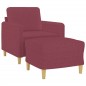 vidaXL Sessel mit Hocker Weinrot 60 cm Stoff vidaXL Sessel mit Hocker Weinrot 60 cm Stoff
