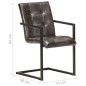 vidaXL Freischwinger 2 Stk. Grau Echtleder 
