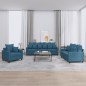vidaXL 3-tlg. Sofagarnitur mit Kissen Blau Samt vidaXL 3-tlg. Sofagarnitur mit Kissen Blau Samt