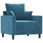 vidaXL 3-tlg. Sofagarnitur mit Kissen Blau Samt vidaXL 3-tlg. Sofagarnitur mit Kissen Blau Samt