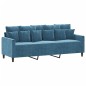 vidaXL 3-tlg. Sofagarnitur mit Kissen Blau Samt vidaXL 3-tlg. Sofagarnitur mit Kissen Blau Samt