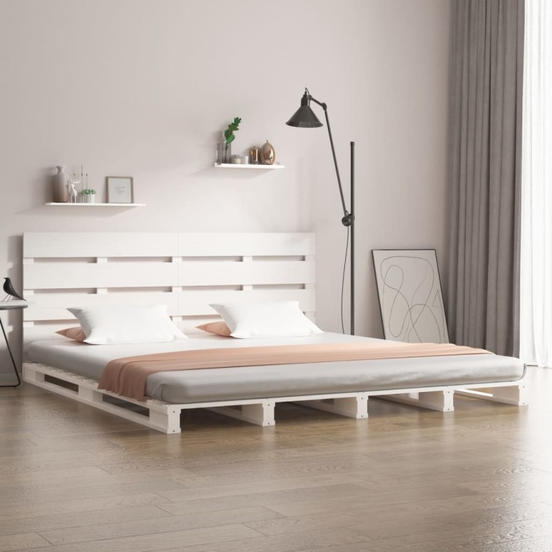 vidaXL Massivholzbett ohne Matratze Weiß 160x200 Kiefernholz vidaXL Massivholzbett ohne Matratze Weiß 160x200 Kiefernholz