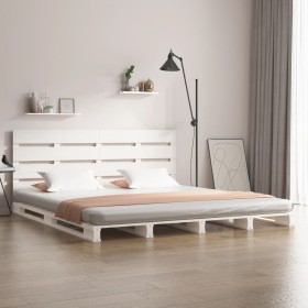 vidaXL Massivholzbett ohne Matratze Weiß 180x200 cm Kiefernholz