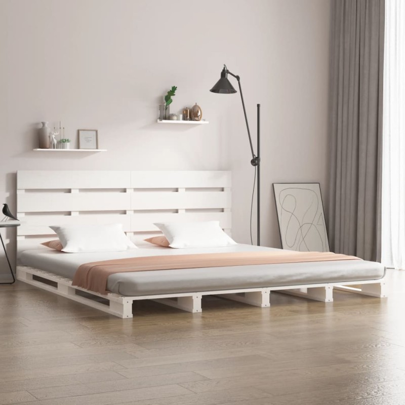 vidaXL Massivholzbett ohne Matratze Weiß 180x200 cm Kiefernholz vidaXL Massivholzbett ohne Matratze Weiß 180x200 cm Kiefernholz
