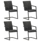 vidaXL Freischwinger 4 Stk. Schwarz Echtleder vidaXL Freischwinger 4 Stk. Schwarz Echtleder