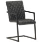 vidaXL Freischwinger 4 Stk. Schwarz Echtleder vidaXL Freischwinger 4 Stk. Schwarz Echtleder