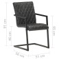 vidaXL Freischwinger 4 Stk. Schwarz Echtleder vidaXL Freischwinger 4 Stk. Schwarz Echtleder