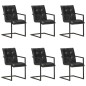 vidaXL Freischwinger 6 Stk. Schwarz Echtleder vidaXL Freischwinger 6 Stk. Schwarz Echtleder