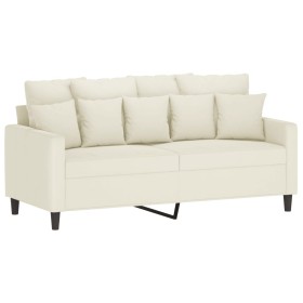 vidaXL 2-Sitzer-Sofa Creme 140 cm Samt