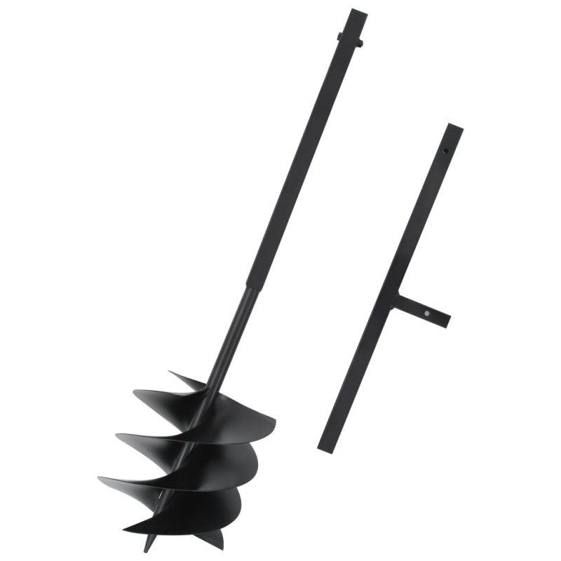 vidaXL Erdbohrer mit Griff 250 mm Stahl Schwarz vidaXL Erdbohrer mit Griff 250 mm Stahl Schwarz