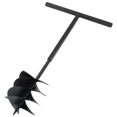 vidaXL Erdbohrer mit Griff 250 mm Stahl Schwarz