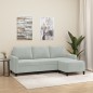 vidaXL 3-Sitzer-Sofa mit Hocker Hellgrau 180 cm Samt vidaXL 3-Sitzer-Sofa mit Hocker Hellgrau 180 cm Samt