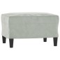 vidaXL 3-Sitzer-Sofa mit Hocker Hellgrau 180 cm Samt vidaXL 3-Sitzer-Sofa mit Hocker Hellgrau 180 cm Samt
