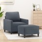 vidaXL Sessel mit Hocker Dunkelgrau 60 cm Samt vidaXL Sessel mit Hocker Dunkelgrau 60 cm Samt
